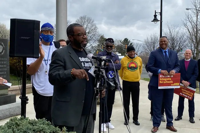 Rev. Charles Boyer from Salvation and Social Justice at the school integration rally in Trenton on March 31st, 2022.